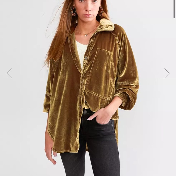 Free People night skies velvet blouse - Picture 1 of 14